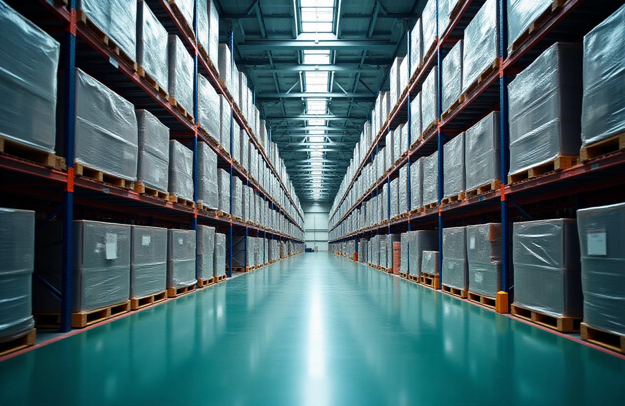 Modern logistics warehouse in Traverse City with high-density racking
